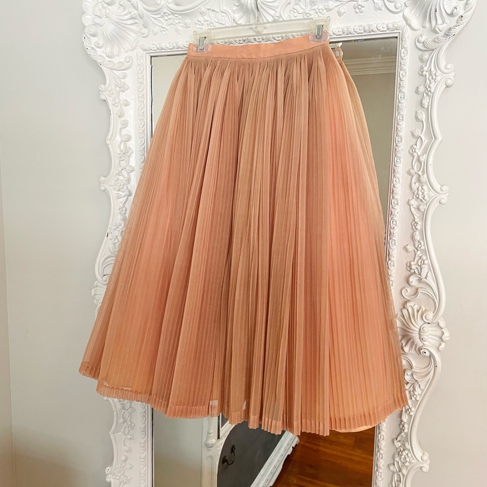 Vintage 1950’s 1940’s Authentic Tulle Pleated Full Cocktail Dress Skirt